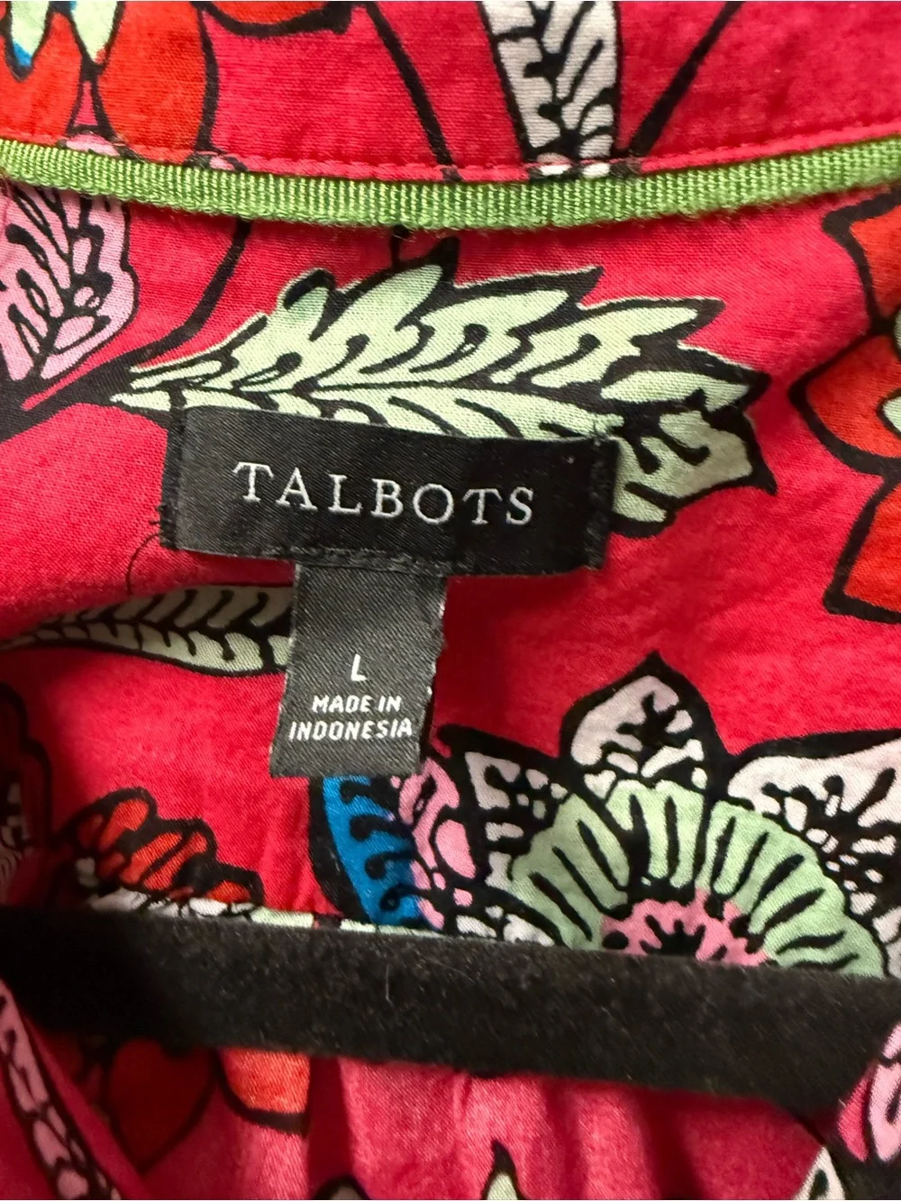 Talbots Pink Floral Button-Up Blouse - Picture 3 of 3